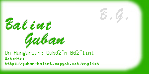 balint guban business card